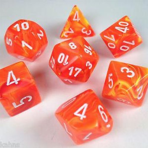 Σετ Ζάρια - 7 Dice Set Vortex Polyhedral Solar
with White