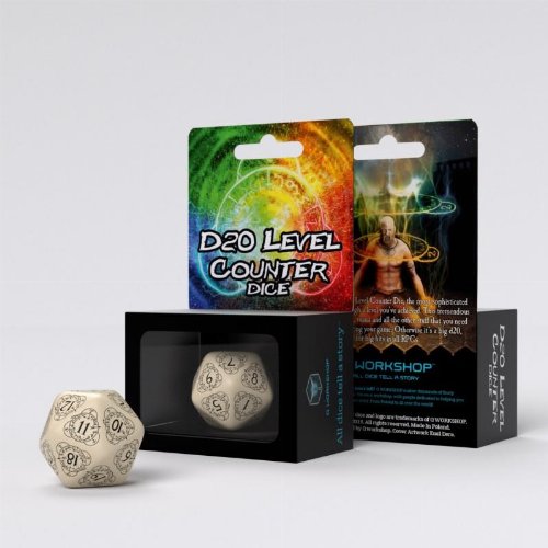 Life Counter Die D20 - Beige and
Black