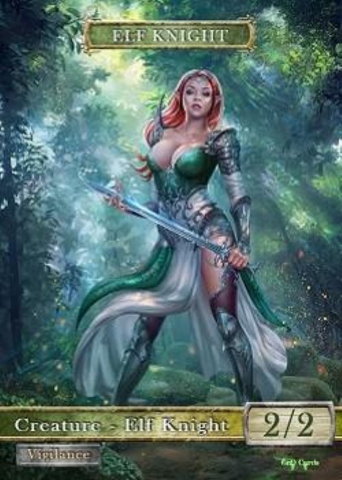 Elf Knight Token (Green and White 2/2) (Version
2)