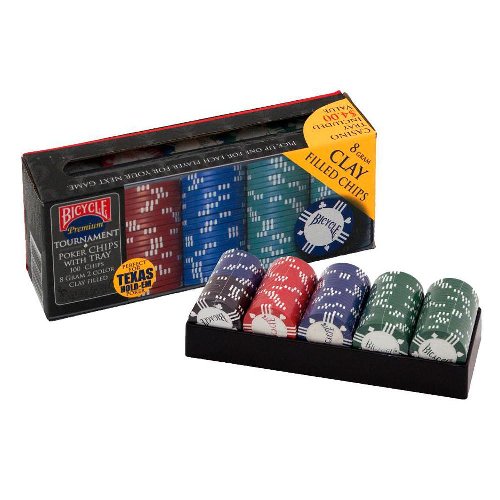 Bicycle Premium Tournament Poker Chips with
Tray