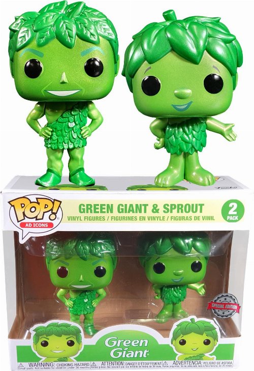 Figures Funko POP! Ad Icons - Metallic Green Giant & Sprout 2-pack (Exclusive)