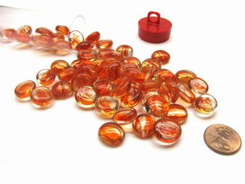 Catseye Red Glass Stones Tokens (40)
