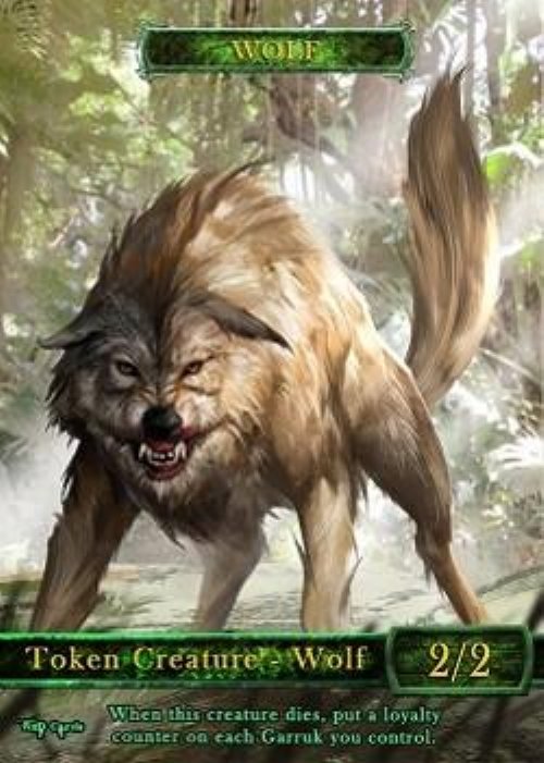 Wolf Token (Black and Green 2/2)