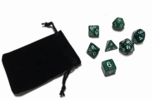 Σετ Ζάρια - 7 Pearl Dice Set with Pouch - Green and
White