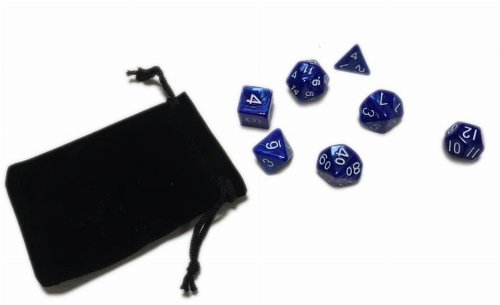 Σετ Ζάρια - 7 Pearl Dice Set with Pouch - Blue and
White