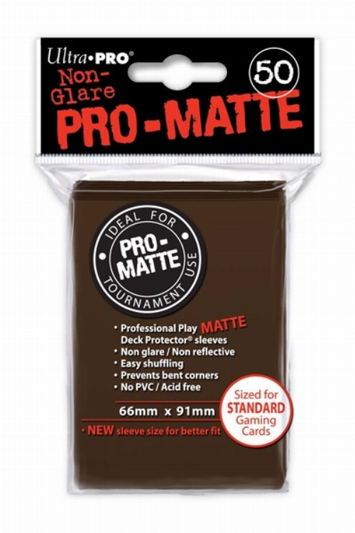 Ultra Pro Card Sleeves Standard Size 50ct - Pro-Matte
Brown