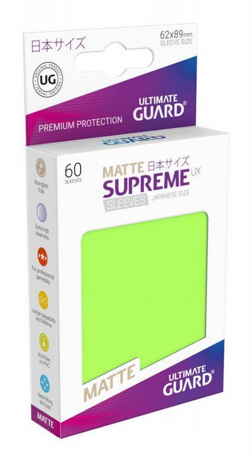 Ultimate Guard Supreme UX Japanese Small Sleeves 60ct
- Matte Light Green