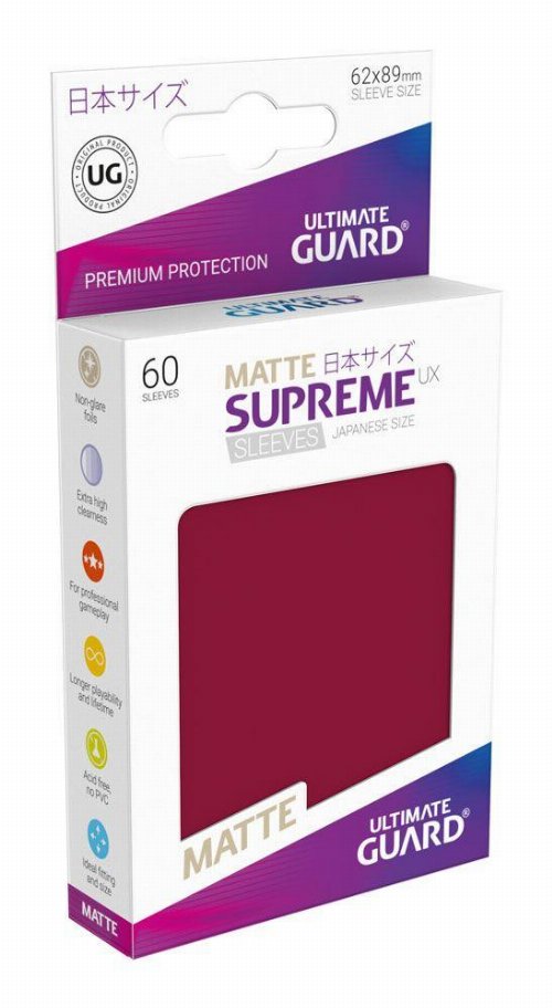 Ultimate Guard Supreme UX Japanese Small Sleeves 60ct
- Matte Burgundy