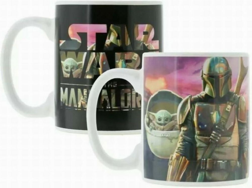 Star Wars The Mandalorian Chibi Grogu and Mando Mug