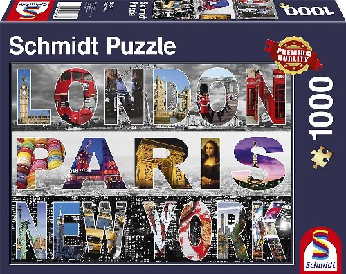 Puzzle 1000 pieces - London, Paris, New
York