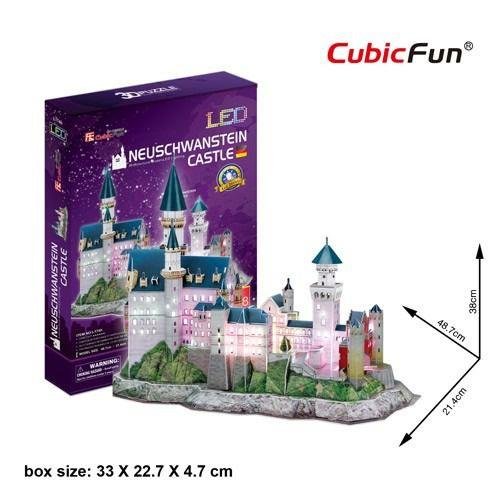 Puzzle 3D 128 pieces - Neuschwanstein Castle with
LED