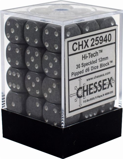 36 Speckled 12mm Pipped d6 - Hi-Tech Dice
Block