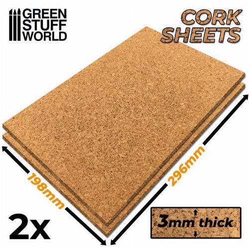 Green Stuff World - Cork Sheet 3mm (2
pieces)