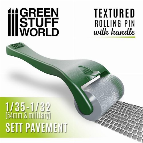 Green Stuff World - Sett Pavement Rolling Pin with
Handle