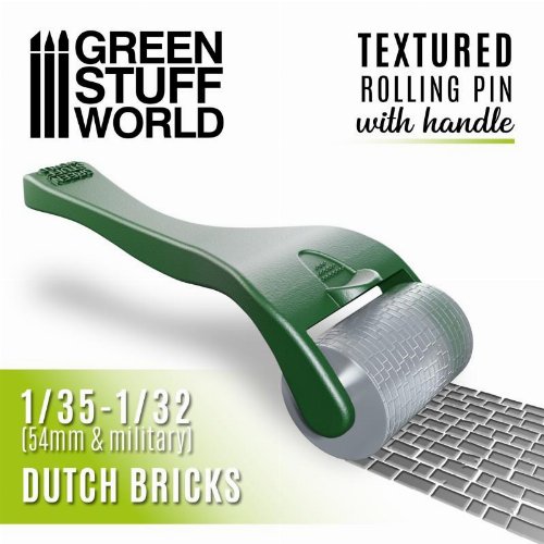 Green Stuff World - Dutch Bricks Rolling Pin with
Handle (54mm)