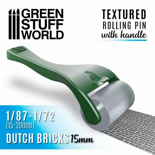 Green Stuff World - Dutch Bricks Rolling Pin with
Handle (15mm)