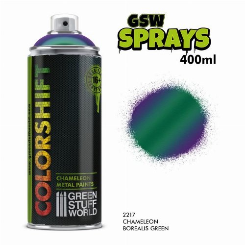 Green Stuff World Spray - Chameleon Borealis Green
Χρώμα Μοντελισμού (400ml)