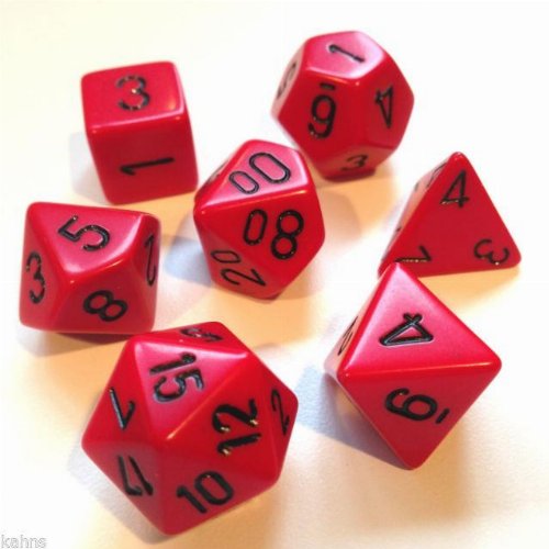Σετ Ζάρια - 7 Dice Set Opaque Polyhedral Red
with Black