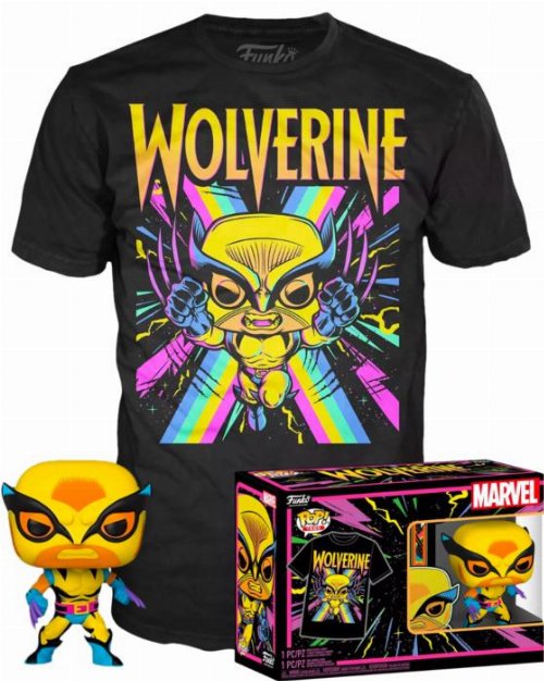Funko Box: Marvel: X-Men - Wolverine (Black
Light) Funko POP! with T-Shirt (XL)