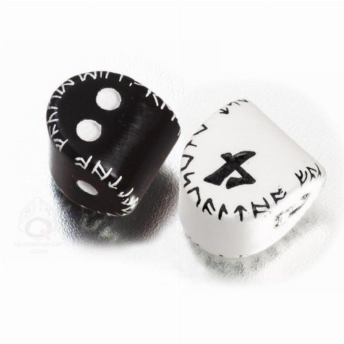 Σετ Ζάρια - Runic Dice Set - Black and White D2 +
White and Black D4