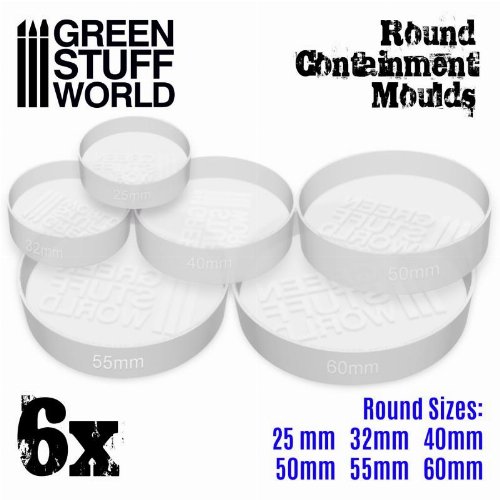Green Stuff World - 6x Translucent White Containment
Moulds for Bases