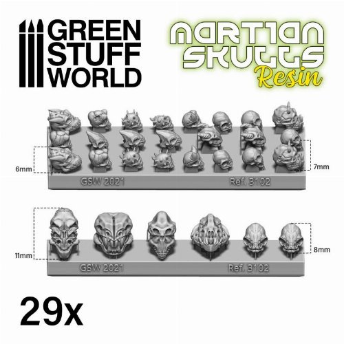 Green Stuff World - 29x Resin Alien
Skulls
