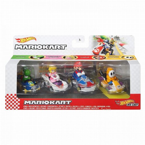 Hot Wheels - Mario Kart: Σετ των 4 Αυτοκινήτων (Mario,
Princess Peach, Yoshi, Shy Guy)