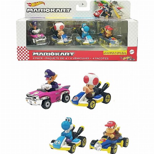 Hot Wheels - Mario Kart: Σετ των 4 Αυτοκινήτων
(Waluigi, Toad, Light-Blue Yoshi, Diddy)