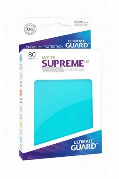 Ultimate Guard Supreme UX Standard Sleeves 80ct -
Matte Aquamarine