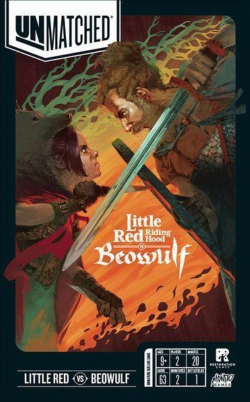 Board Game Unmatched: Little Red Riding Hood vs.
Beowulf