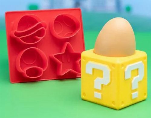 Super Mario - Set Question Block Egg Cup and
Toast Cutter
