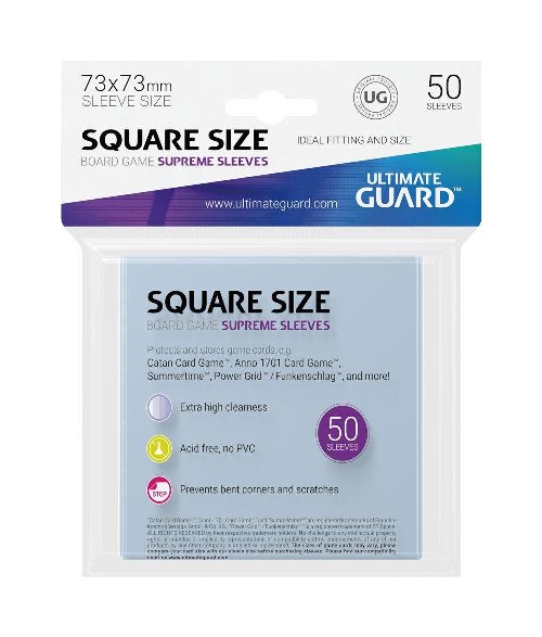 Ultimate Guard Supreme Square Sleeves 50ct -
Clear