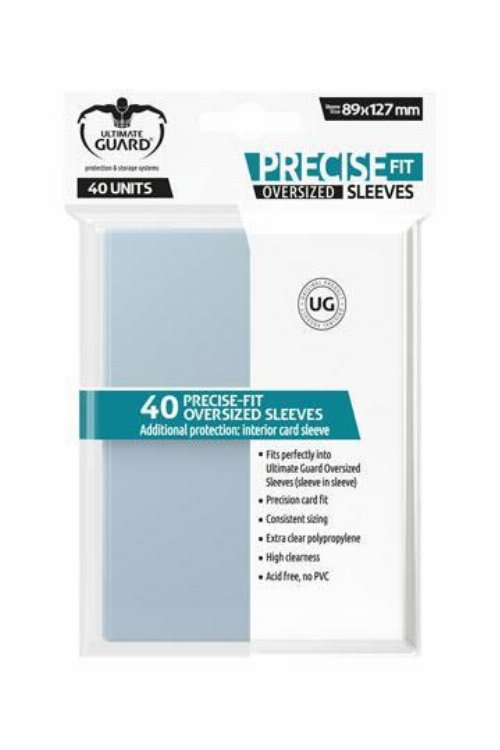 Ultimate Guard Precise-Fit Oversized Sleeves 40ct -
Clear