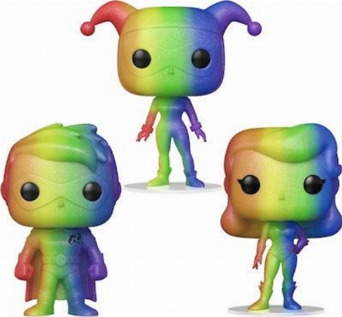 Figures Funko POP! DC Heroes - Poison Ivy,
Harley Quinn & Robin (Pride 2022) 3-Packs
(Exclusive)