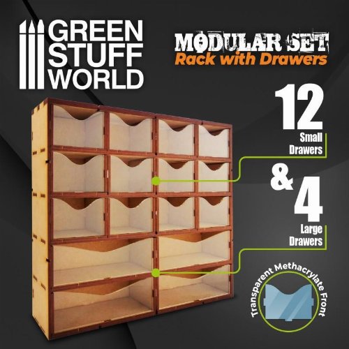 Green Stuff World - MDF Rack with Drawers
(Vertical)