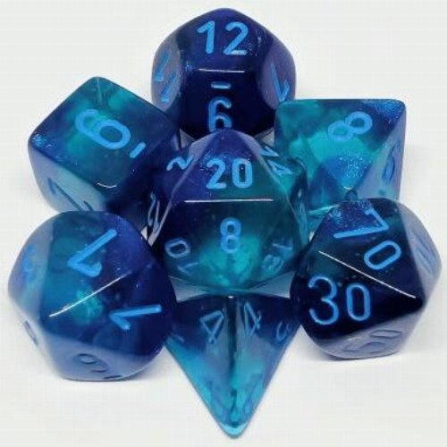 Σετ Ζάρια - 7 Dice Set Gemini Polyhedral Blue with
Light Blue