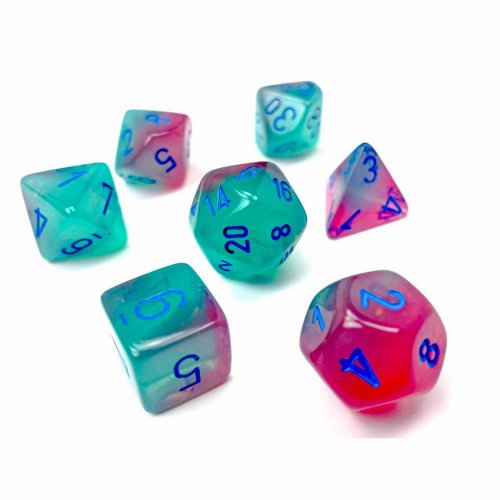 Σετ Ζάρια - 7 Dice Set Gemini Polyhedral Green-Pink
with Blue