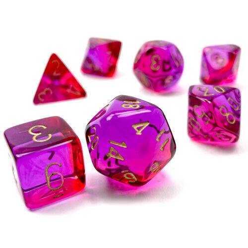 Σετ Ζάρια - 7 Dice Set Gemini Translucent Polyhedral
Red-Violet with Gold