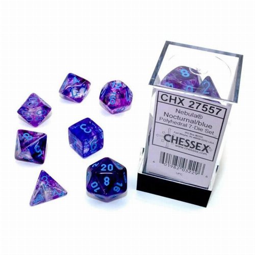 Σετ Ζάρια - 7 Mini Dice Set Nebula Luminary Nocturnal
with Blue