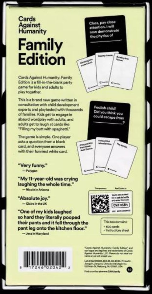 Επιτραπέζιο Παιχνίδι Cards Against Humanity: Family
Edition