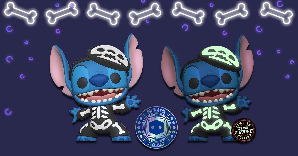 Figure Funko POP! Bundle of 2: Disney: Lilo & Stitch - Skeleton Stitch #1234  & GITD Chase (Exclusive) 