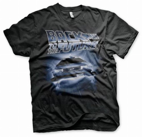 Back To The Future - Flying Delorean Black T-Shirt
(S)