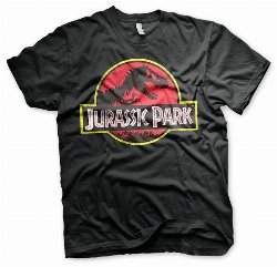 Jurassic Park - Distressed Logo Black T-Shirt
(S)