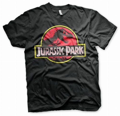 Jurassic Park - Distressed Logo Black T-Shirt
(S)