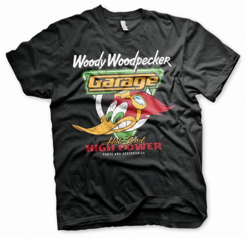 Woody Woodpecker - Garage Black T-Shirt