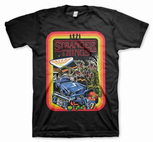 Stranger Things - Retro Poster Black T-Shirt
(XL)