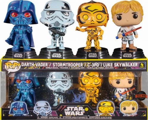 Φιγούρες Funko POP! Star Wars: Retro - Darth Vader,
Stormtrooper, C-3PO, Luke Skywalker 4-Pack
(Exclusive)