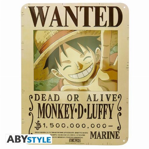 One Piece - Luffy Wanted Poster Μεταλλική Πλάκα
(28x38cm)