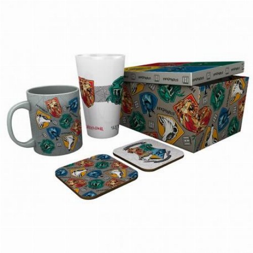 Harry Potter - Houses Gift Set (Glass, Mug, 2x
Coasters)