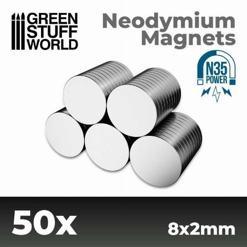 Green Stuff World - N35 Neodymium Magnets 8x2mm (50
pieces)